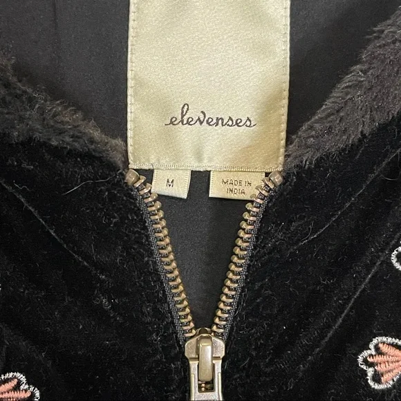 Anthropologie Black Floral Embroidered Jacket - Picture 11 of 13